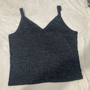 American Eagle Soft & Sexy Rib Black “Shinny” Cami Top